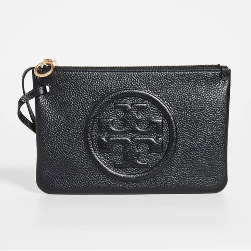 Tory Burch Black Leather Wristlet